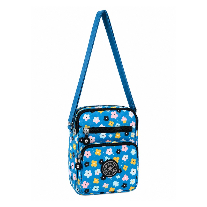 (image for) LL-167 Navy Floral Small Unisex Polyester Shoulder Bag (New)